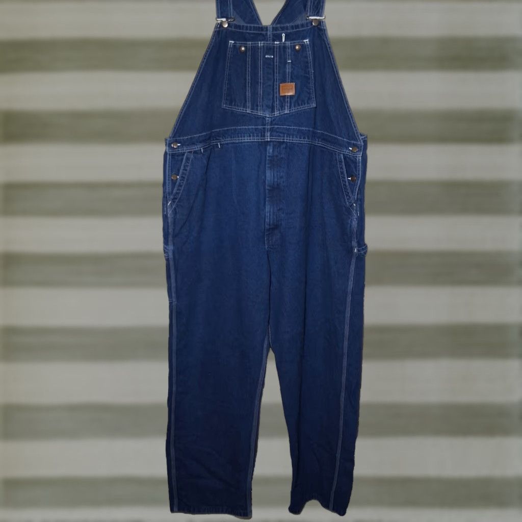 Walls Walls Workwear Overalls Jeans Denim Carpenter 52x31 Blue Men Bibs 5-Pocket Denim Work Bibs Dark Wash Mens Workwear Size US 36 / EU 52 - 1 Thumbnail