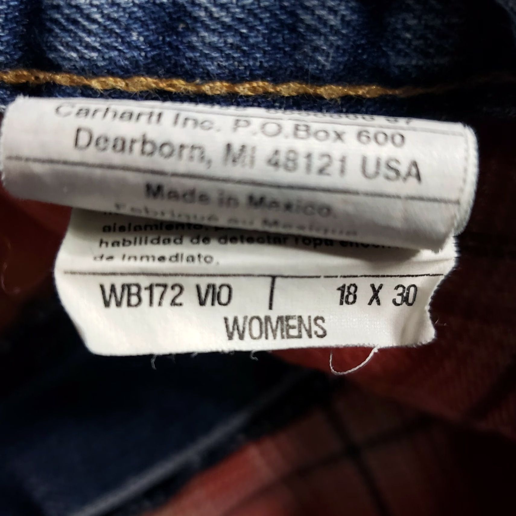 Carhartt Carhartt Jeans Flannel Lined 18/30 Work Pants Women Straight 32 Inseam Blue 100% Cotton Sp Size 40" / US 18 - 7 Thumbnail