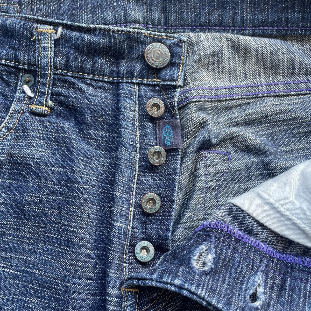 Japanese Brand Vintage Japanese Jeans Button Fly Denim Faded Pants W35x28.5 Size US 35 - 8 Thumbnail