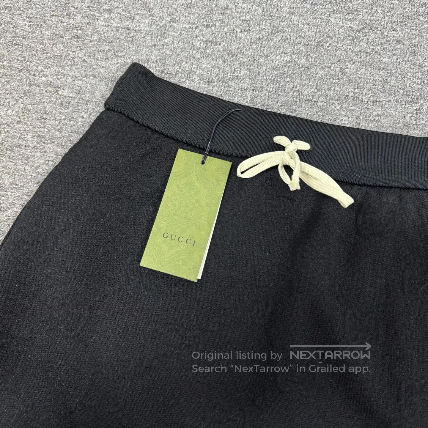 Gucci Guicci size s Black double-G patterned jacquard drawstring Size 26" / US 2 / IT 38 - 4 Thumbnail