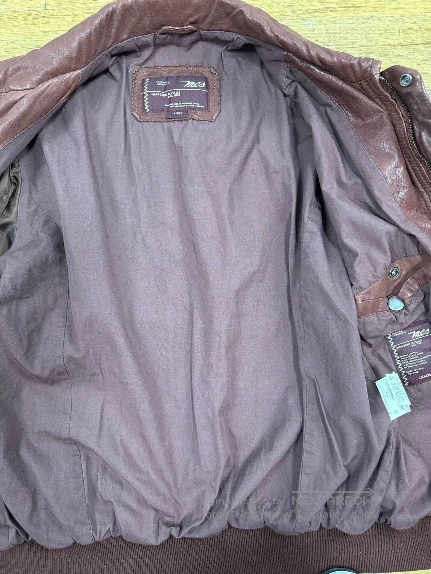 Other MCS Marlboro Men's Leather Flight Jacket. Size US L / EU 52-54 / 3 - 3 Thumbnail