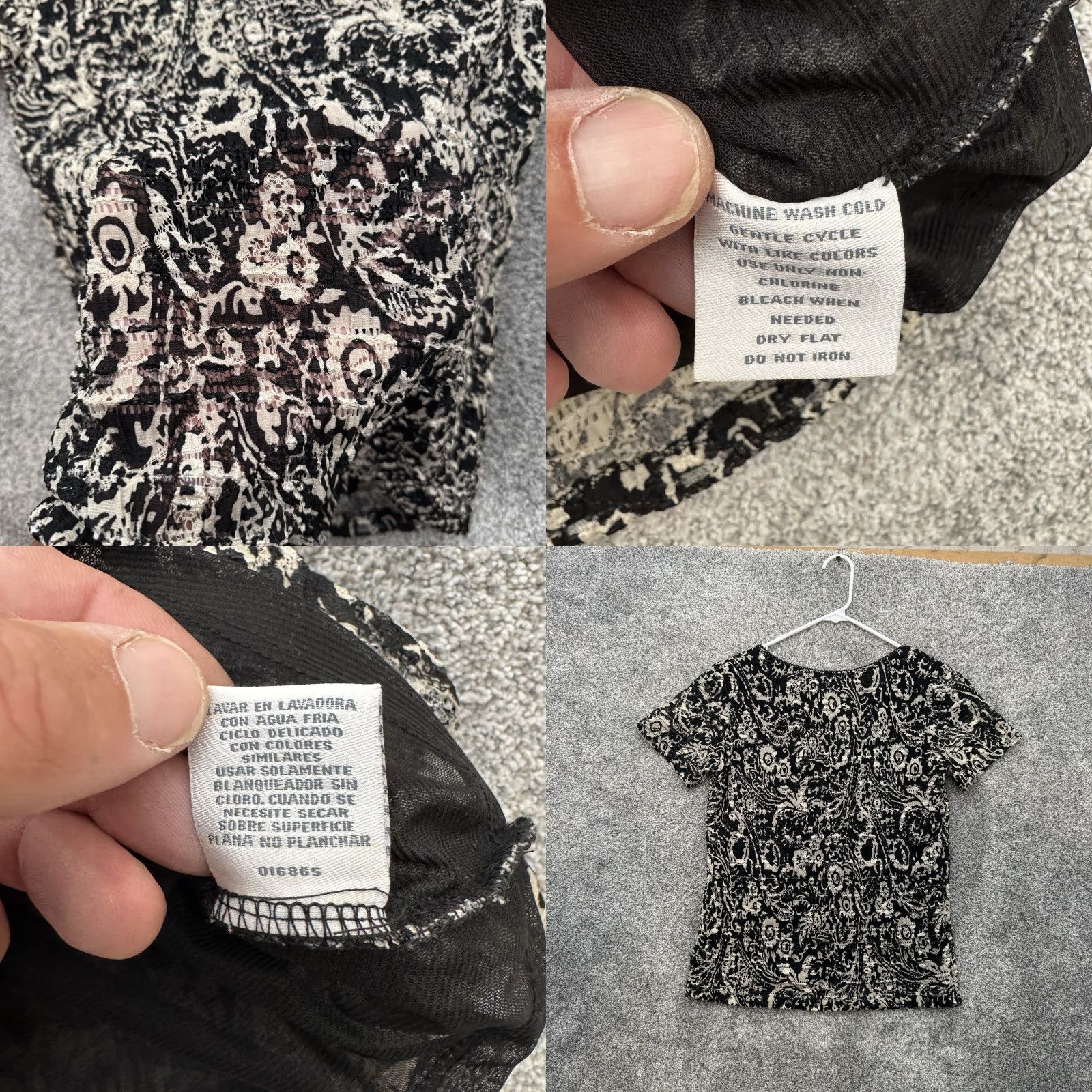 Vintage VINTAGE Y2K Blouse Sz Large Artisinal Boho Chic Jacquard Weave Business Casual East 5th Black L Women Blouse Size L / US 10 / IT 46 - 8 Thumbnail