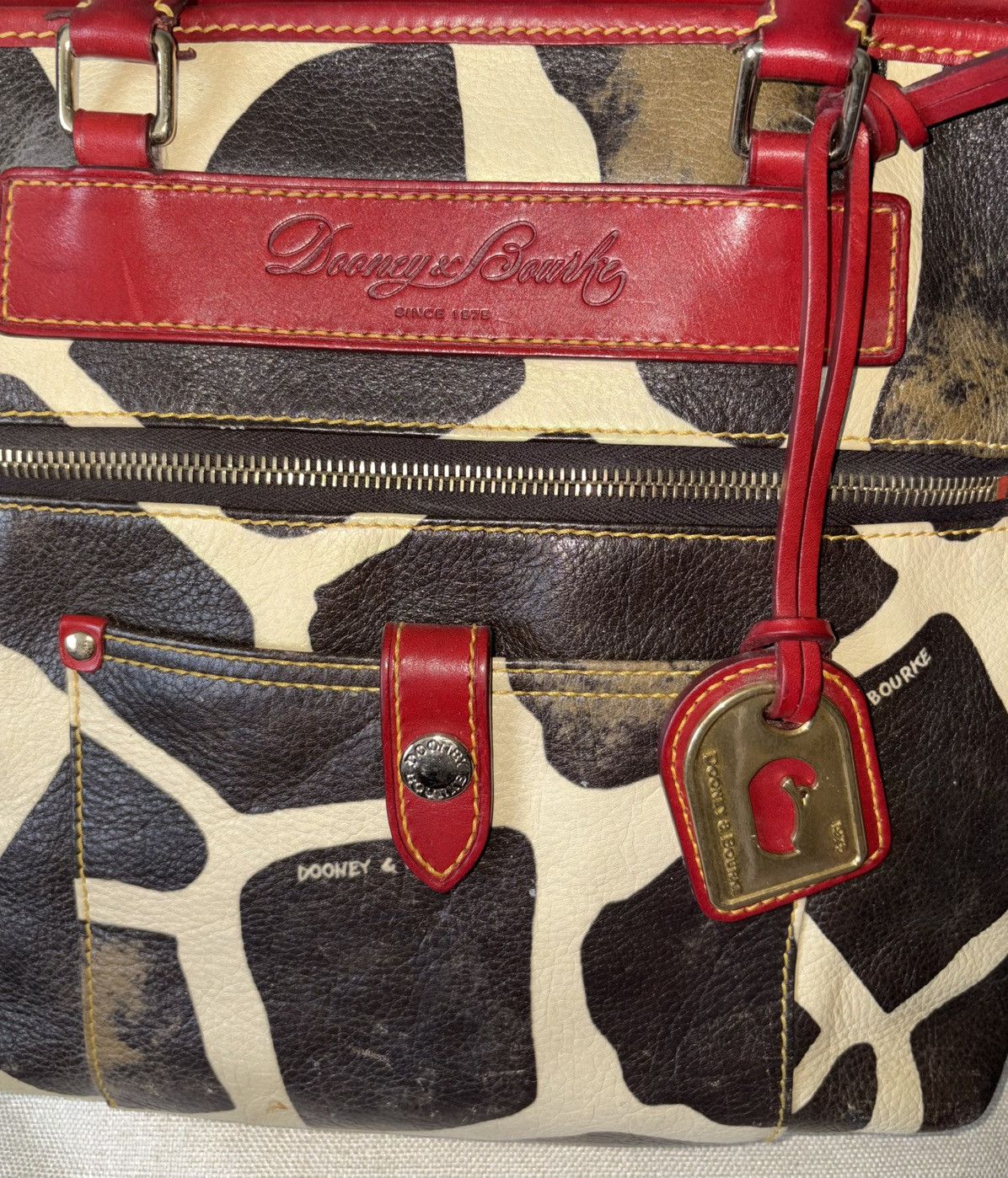 Dooney & Bourke Dooney & Bourke Vintage Rare Leather Tote Size ONE SIZE - 5 Thumbnail