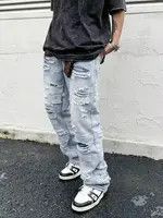 Designer × Japanese Brand retro work outdoor washed fade damaged flared jeans Size US 34 / EU 50 - 4 Thumbnail