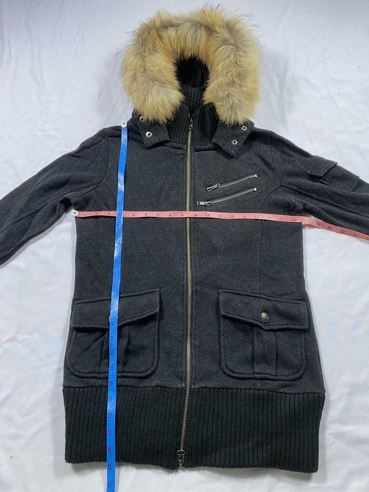 GOA Sick Gothic punk Back Number Fur Zip Hoodie Size US L / EU 52-54 / 3 - 9 Thumbnail