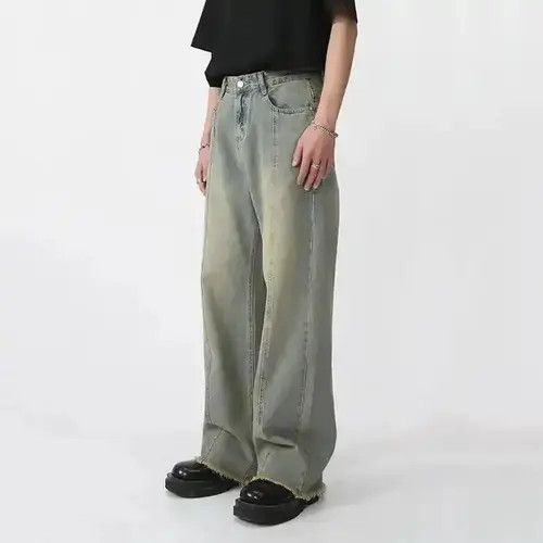 Designer × Vintage Y2K High Street Straight Wide Leg Jean Size US 31 - 2 Thumbnail
