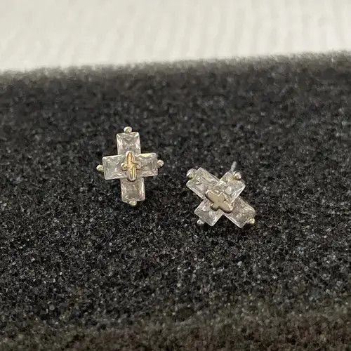 Designer × Jewelry Cross Stud Earrings for Men Women,Cross Earrings Size ONE SIZE - 4 Thumbnail