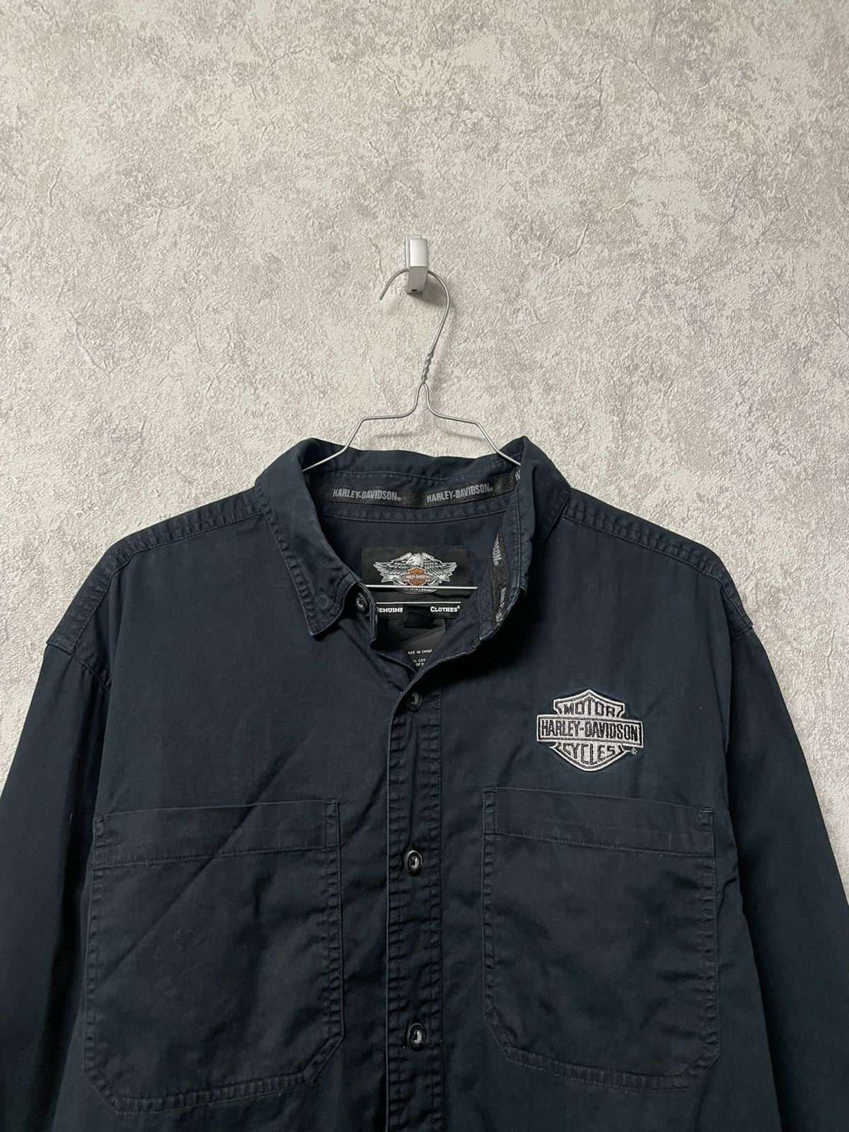 Harley Davidson Vintage Harley Davidson Black Long Sleeve Shirt Button Ups Size US M / EU 48-50 / 2 - 2 Thumbnail