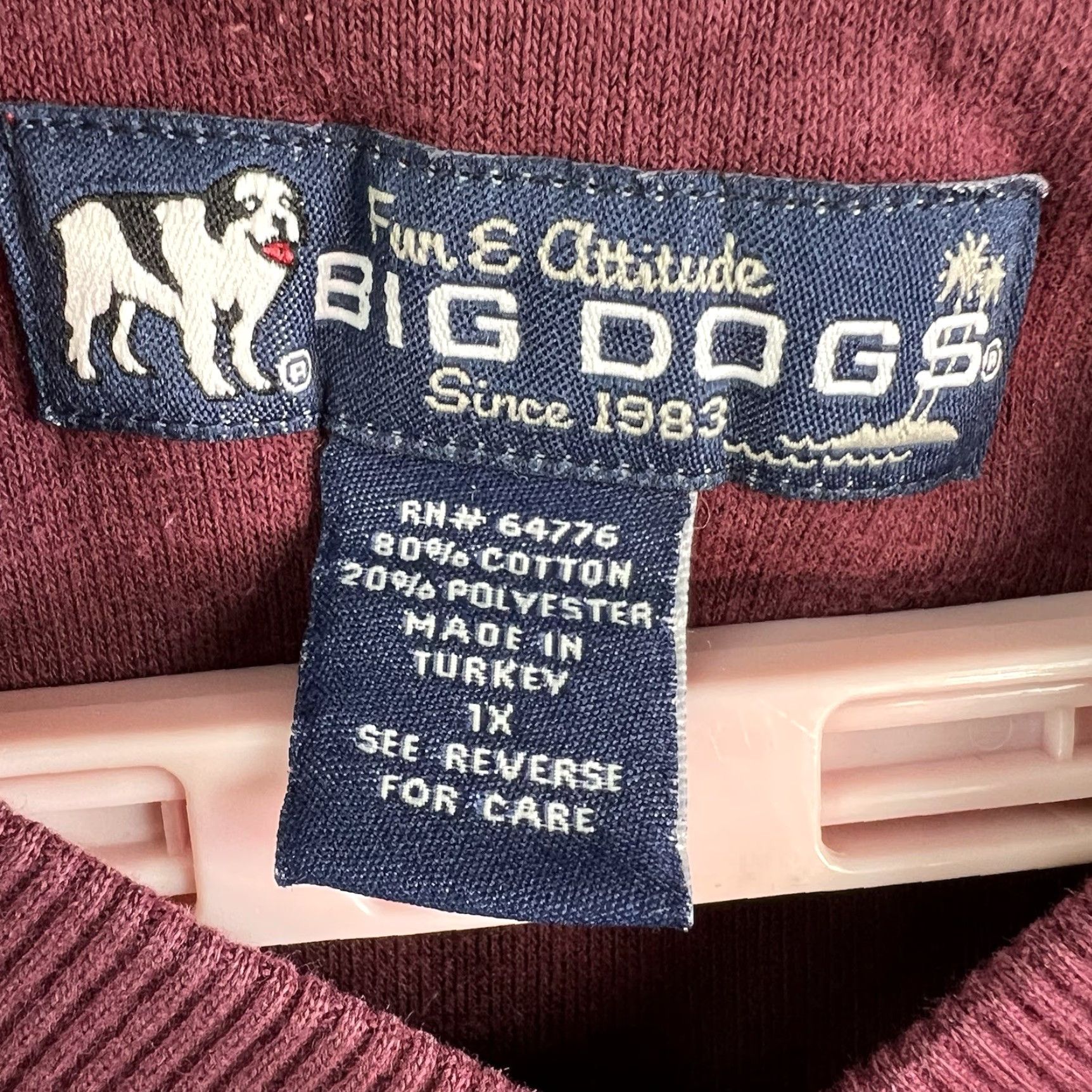 Big Dogs Big Dog Mom Rules Sweatshirt Womens 1X Maroon Red Jersey Embroidered Mom Graphic Pullover Shirt Size XL / US 12-14 / IT 48-50 - 4 Thumbnail