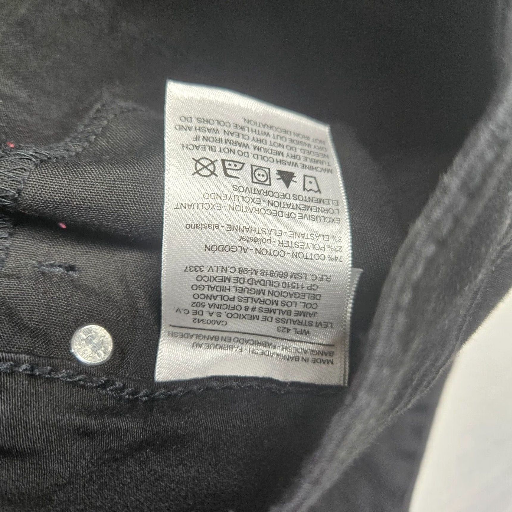 Levi's Levi's Signature Black High-Rise Curvy Straight Denim Jeans Adult Women's 24L Size 42" / US 20 - 4 Thumbnail