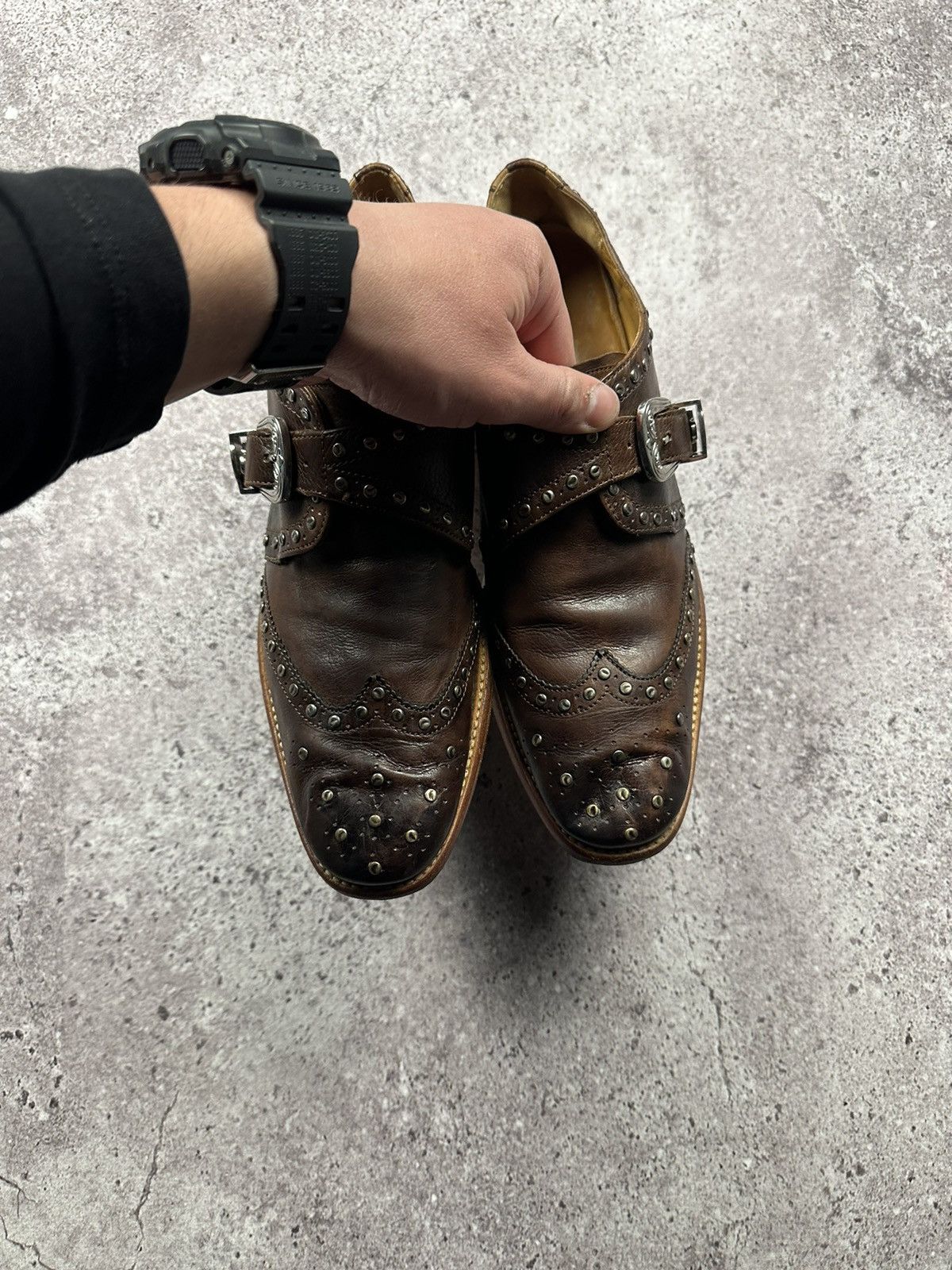 Japanese Brand Vintage Y2K Leather Shoes Japanese Style Avant Garde Metal Size US 8 / EU 41 - 10 Thumbnail
