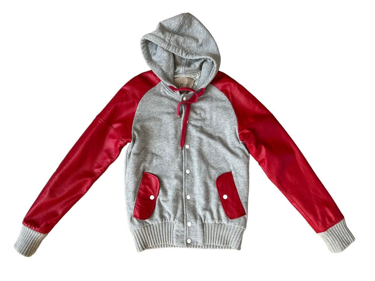 Other 15 1/2 Made in Italy Leather Sleeve Varsity Hoodie Jacket Size US S / EU 44-46 / 1 - 1 Thumbnail