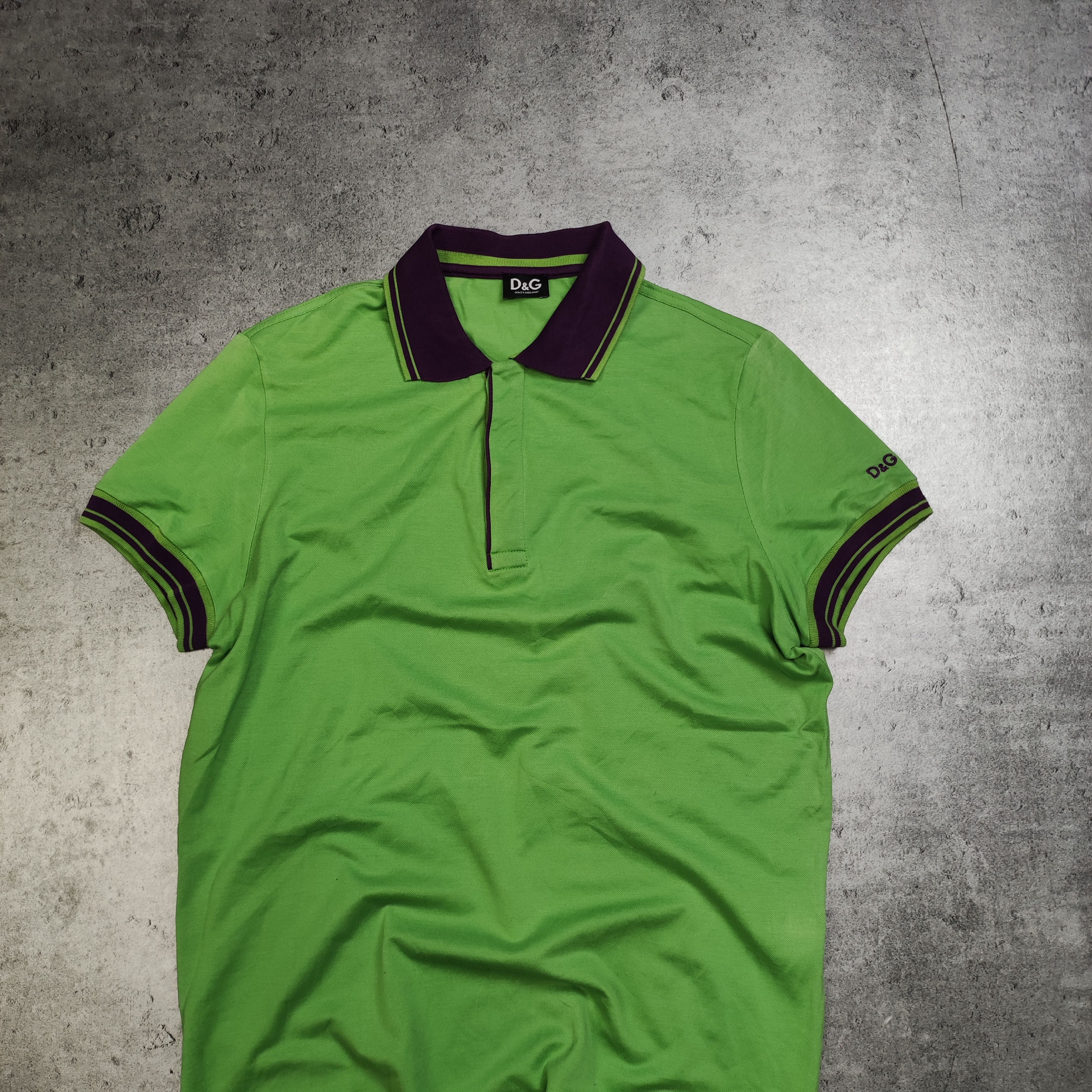 Dolce & Gabbana × Vintage RARE Vintage Luxury Dolce & Gabbana Green Polo Shirt Size US L / EU 52-54 / 3 - 3 Thumbnail