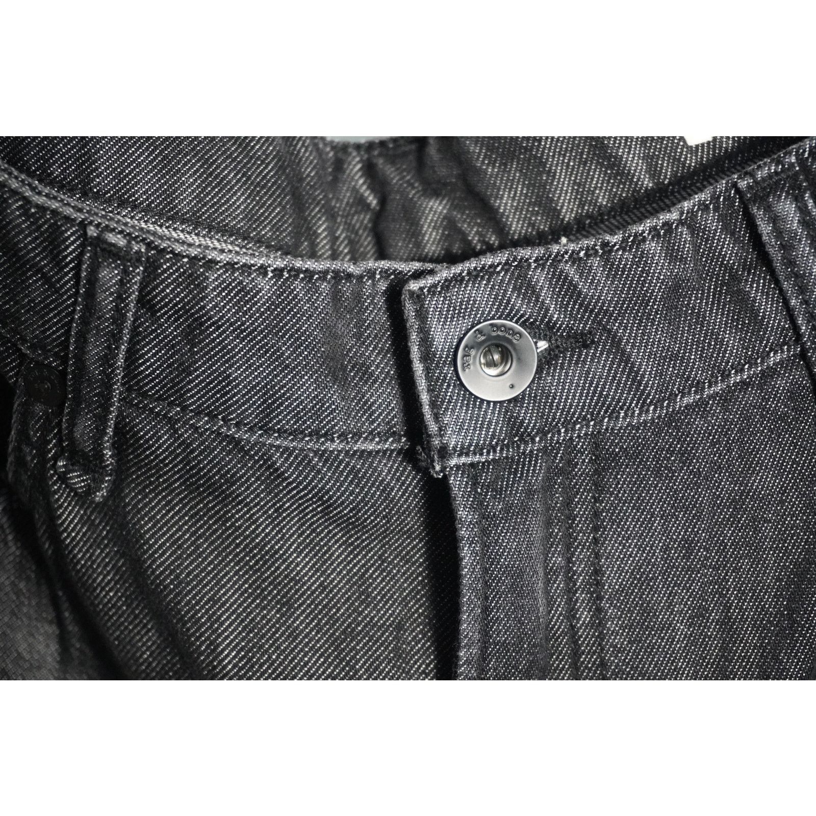 Rag & Bone rag & bone Lori Mid-Rise Wide Leg Jeans Black Wash Denim Size 32" / US 10 / IT 46 - 4 Thumbnail