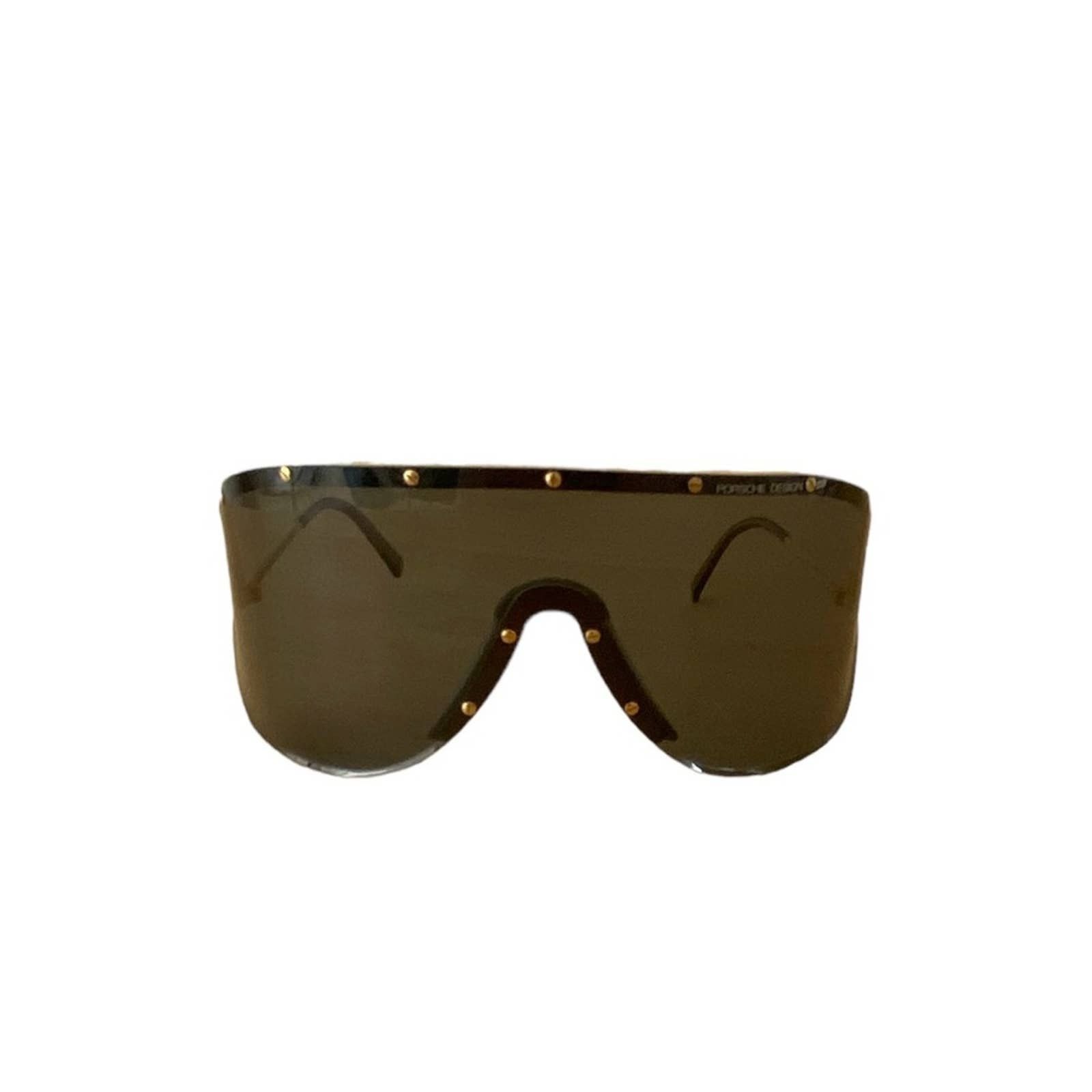 image of Porsche Design Vintage 1980S Porsche 5620 Shield Sunglasses Grey Gold Studs, Women's
