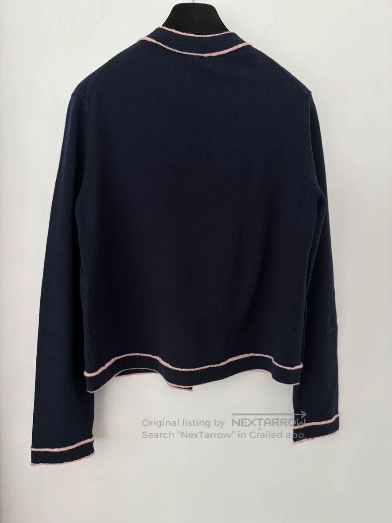Chanel Chanel Dark blue pink-edged cartoon cardigan jacket Size M / US 6-8 / IT 42-44 - 2 Thumbnail