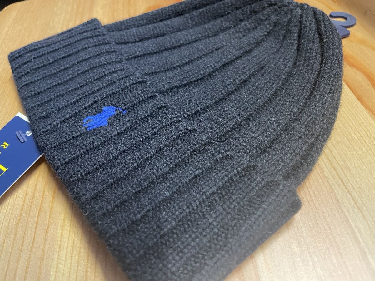 Polo Ralph Lauren Polo Ralph Lauren Beanie Black Hat RL Knit Blue Pony NWT Size ONE SIZE - 3 Thumbnail