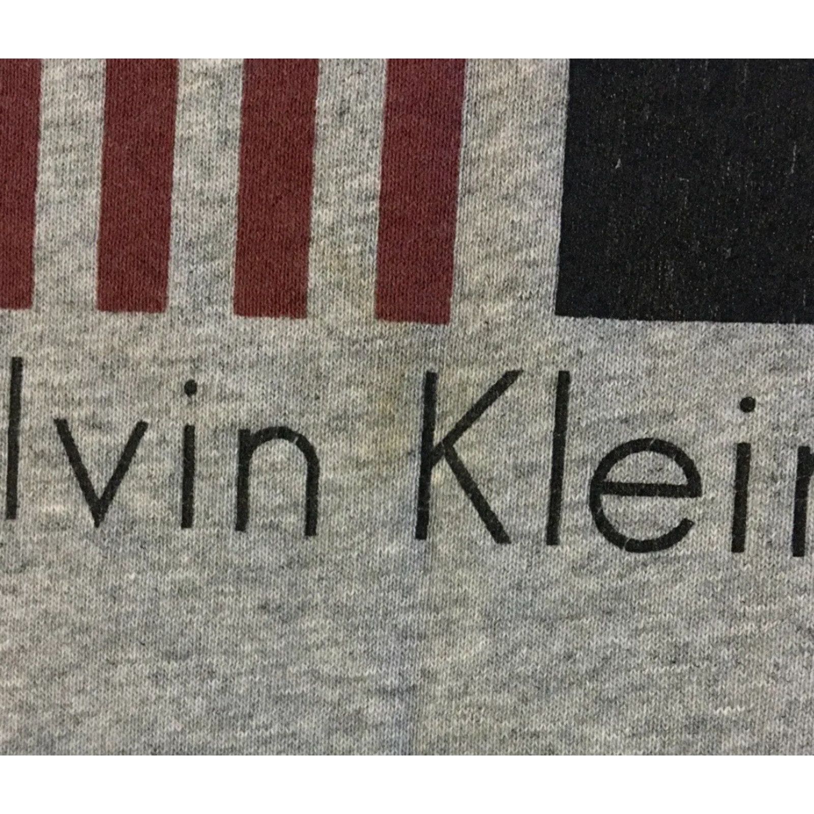 Vintage VINTAGE 90s Calvin Klein Jeans Faded Flag Sweatshirt Hoodie L Gray USA Size US L / EU 52-54 / 3 - 3 Thumbnail