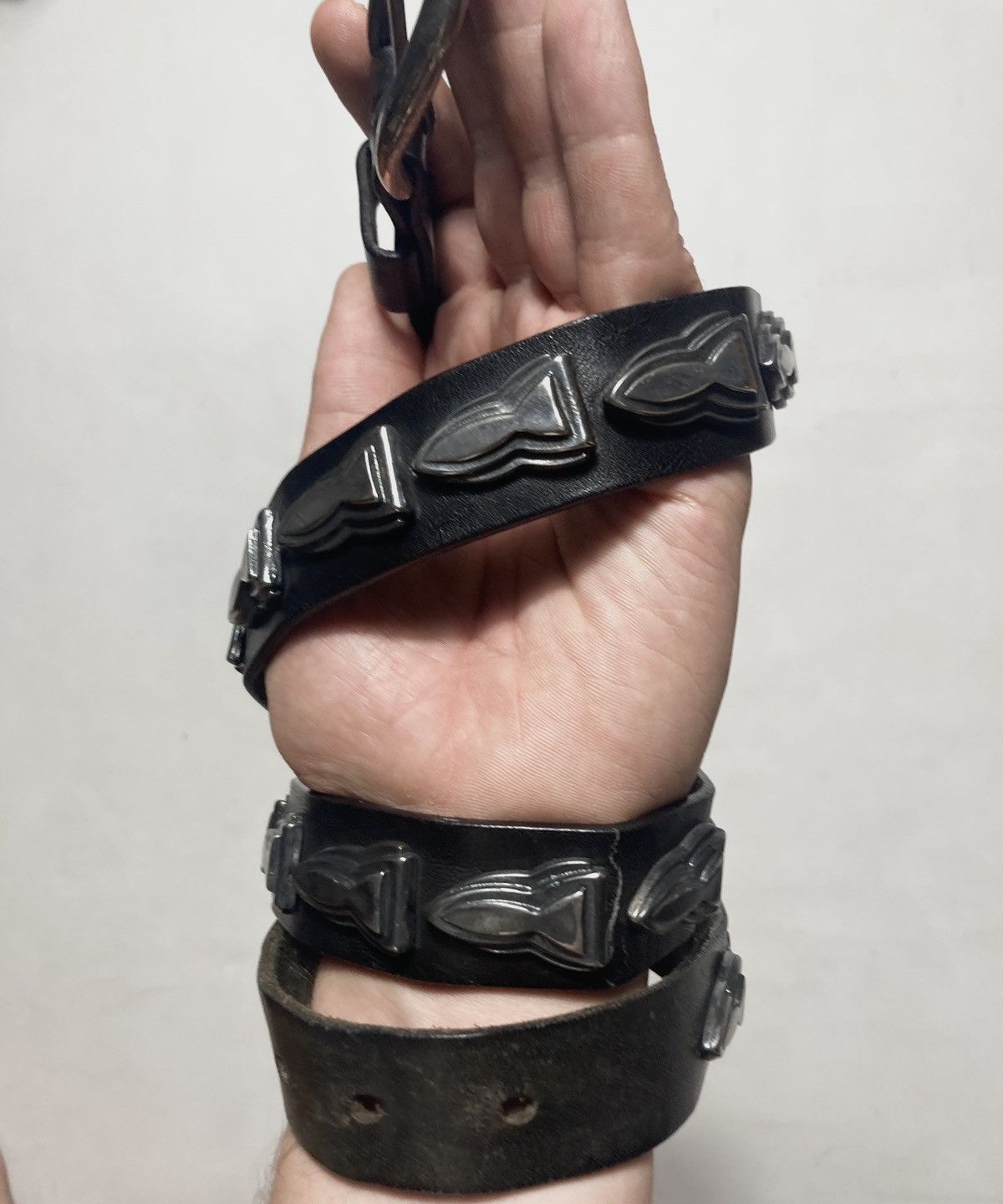 Pre-owned Avant Garde 90's Opium! Y2k Punk Emo Goth Leather Ammunition Belt In Black