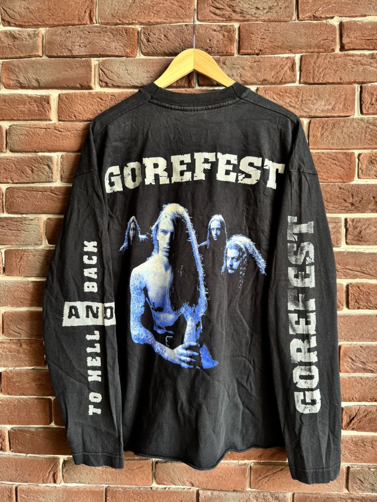 Band Tees × Vintage Rare Vintage 90s Gorefest Tour Hell Death Metal Band T Shirt Size US XL / EU 56 / 4 - 2 Thumbnail