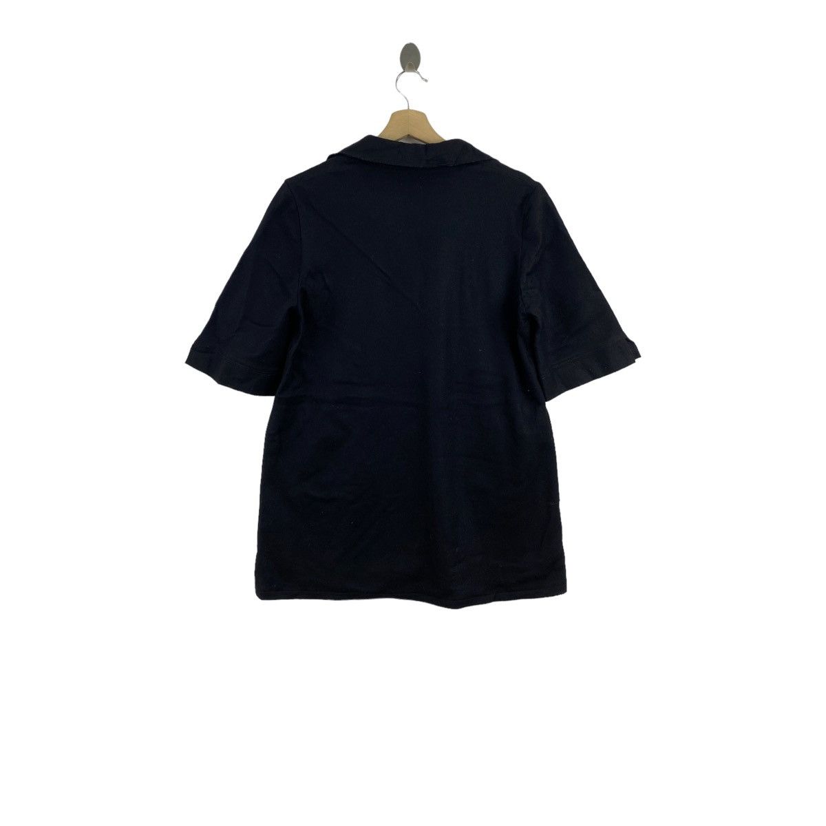 Japanese Brand ASCAGNE Japanese Brand Black Plain Collar T-Shirt Size US M / EU 48-50 / 2 - 2 Thumbnail