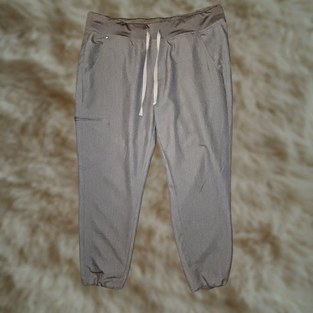 Vintage FIGS Technical Collection Joggers L Gray Unisex Adult Large Quilted Zip Pocket Pockets Solid Nurse Doctor Medical Size US 33 - 1 Thumbnail