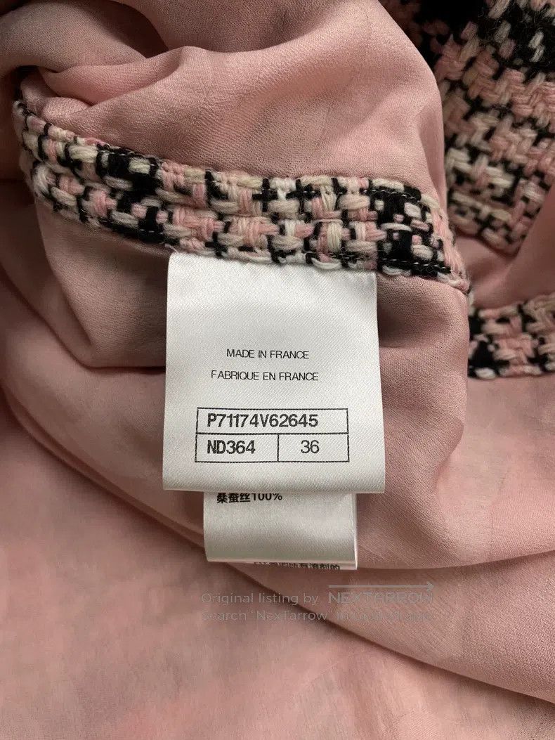 Chanel Chanel 21B pink, white and black plaid tweed knitted jacke Size XS / US 0-2 / IT 36-38 - 6 Thumbnail