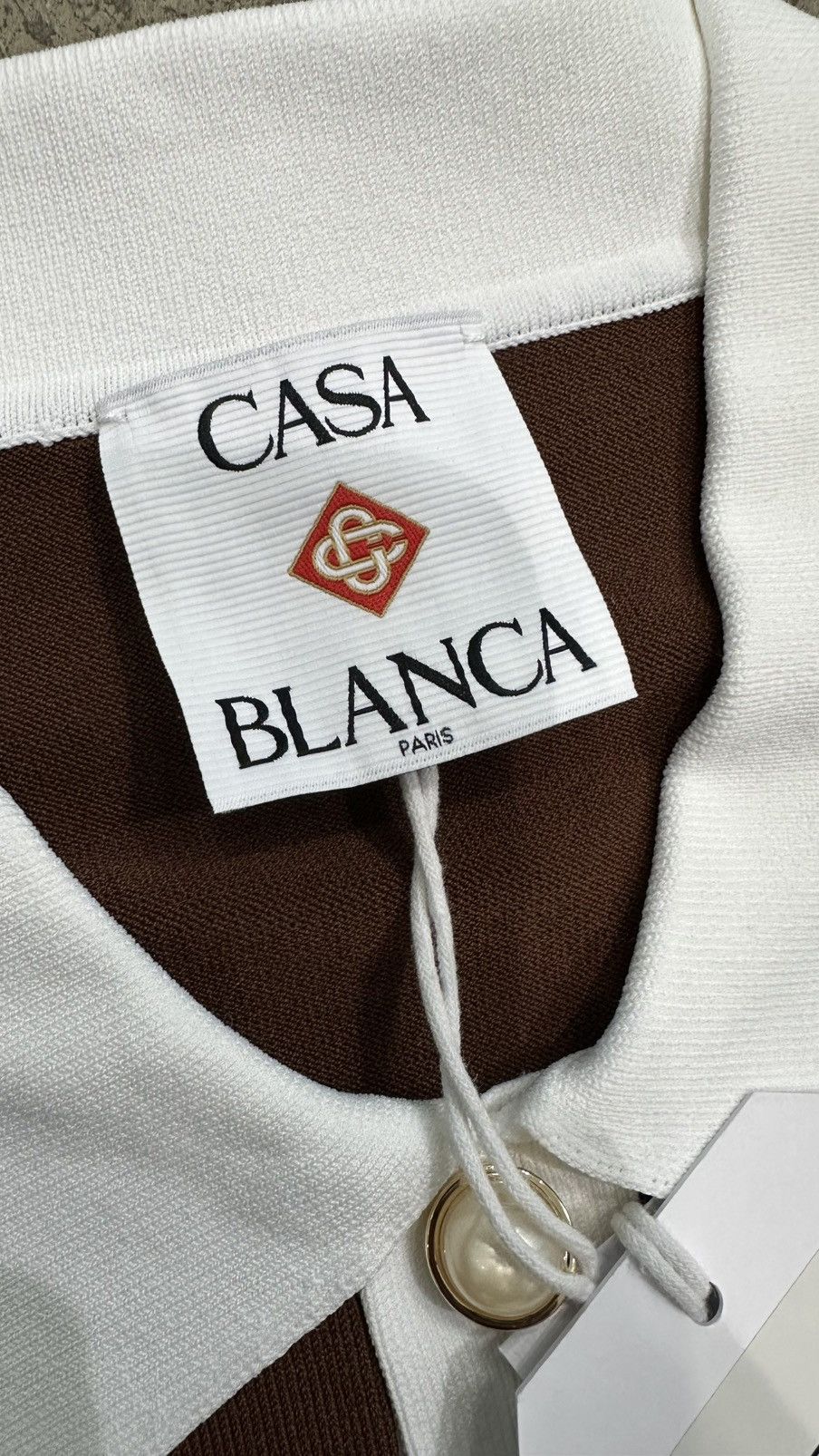 Casablanca CASABLANCA - Chicano Striped Polo Beige Brown Size US XL / EU 56 / 4 - 2 Thumbnail
