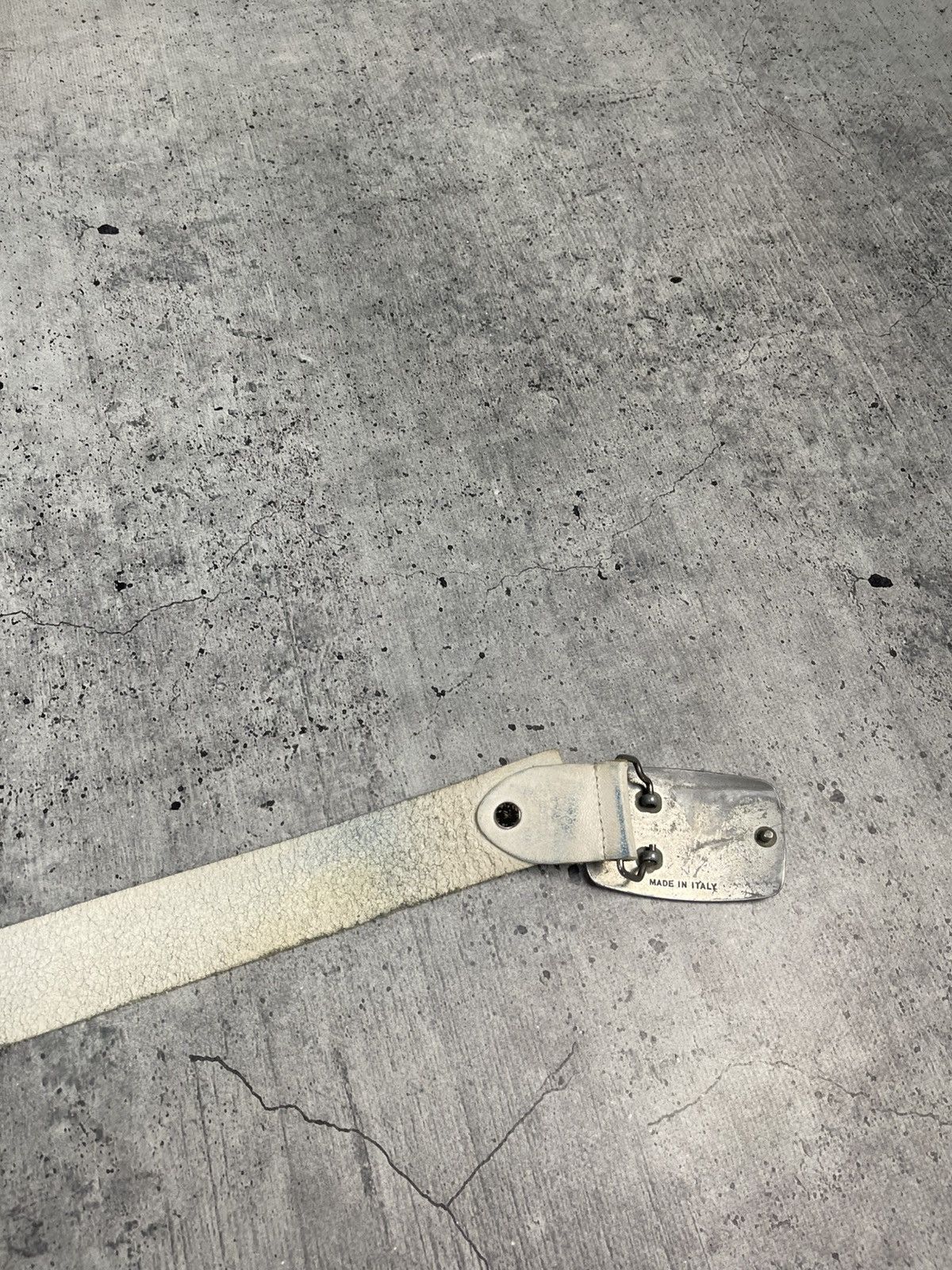 Armani Vintage Armani Trashed Leather Metal Belt Y2K style Size ONE SIZE - 5 Thumbnail