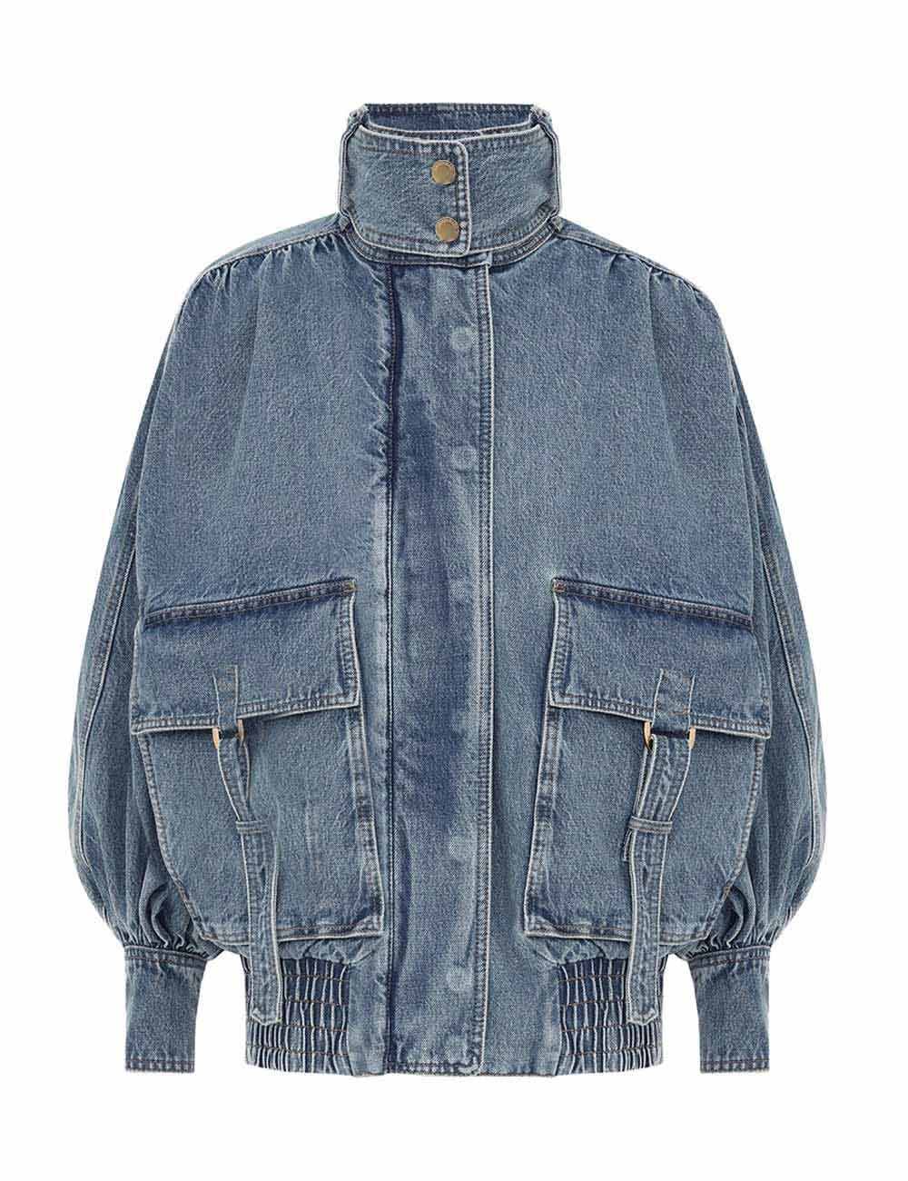 Zimmermann oc11z0925 Illustration Denim Jacket in Blue Size L / US 10 / IT 46 - 1 Thumbnail