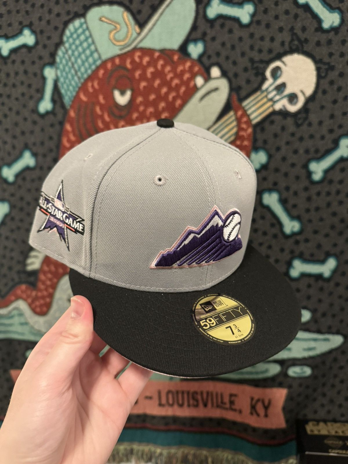 image of New Era Colorado Rockies Fuji Collection 7 3/4 in Grey, Men's
