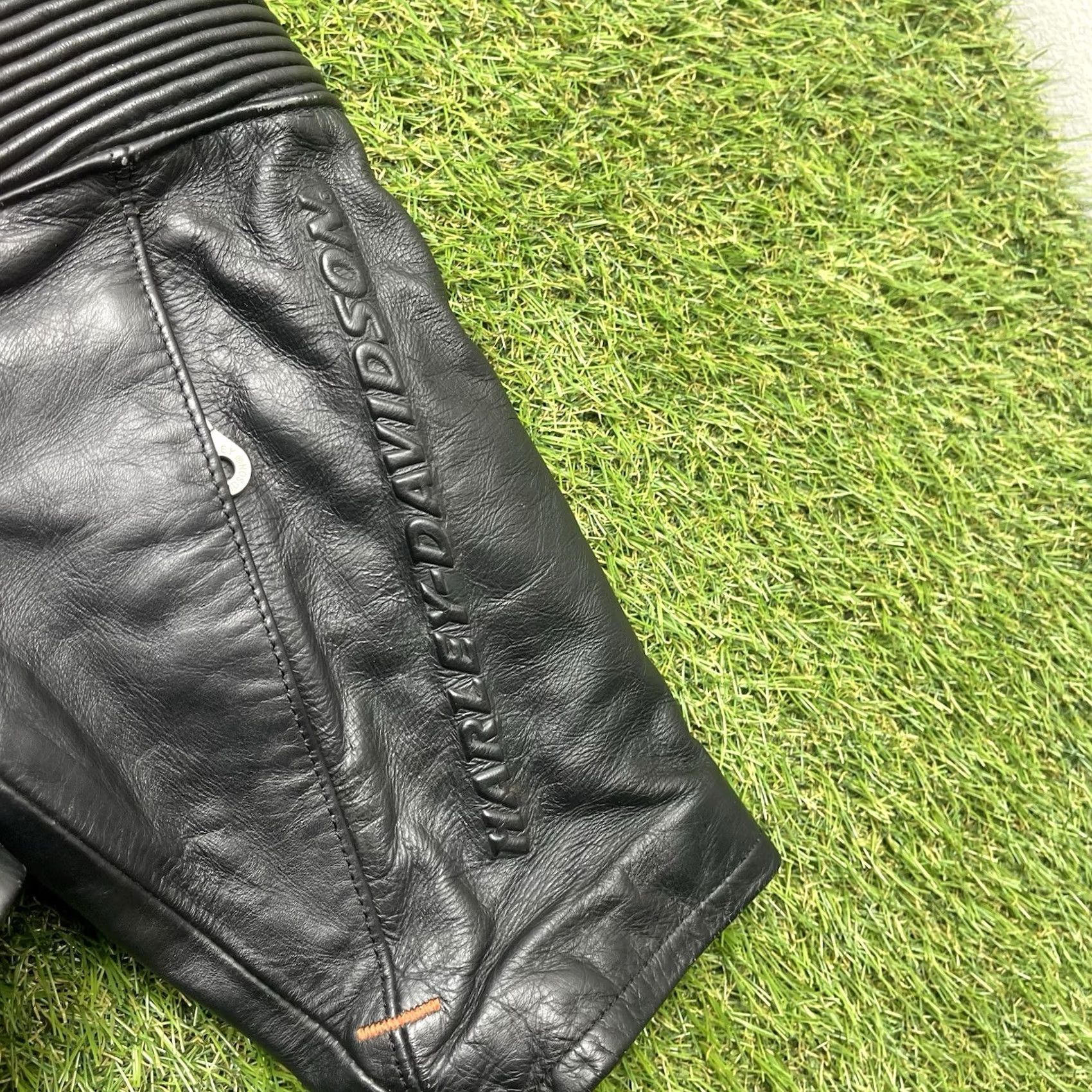 Harley Davidson Harley-Davidson Leather Jacket Womens Medium Riding Biker Lumbar Back Support Black Solid Long Sleeve Zip Full Zip All Seasons Size M / US 6-8 / IT 42-44 - 6 Thumbnail