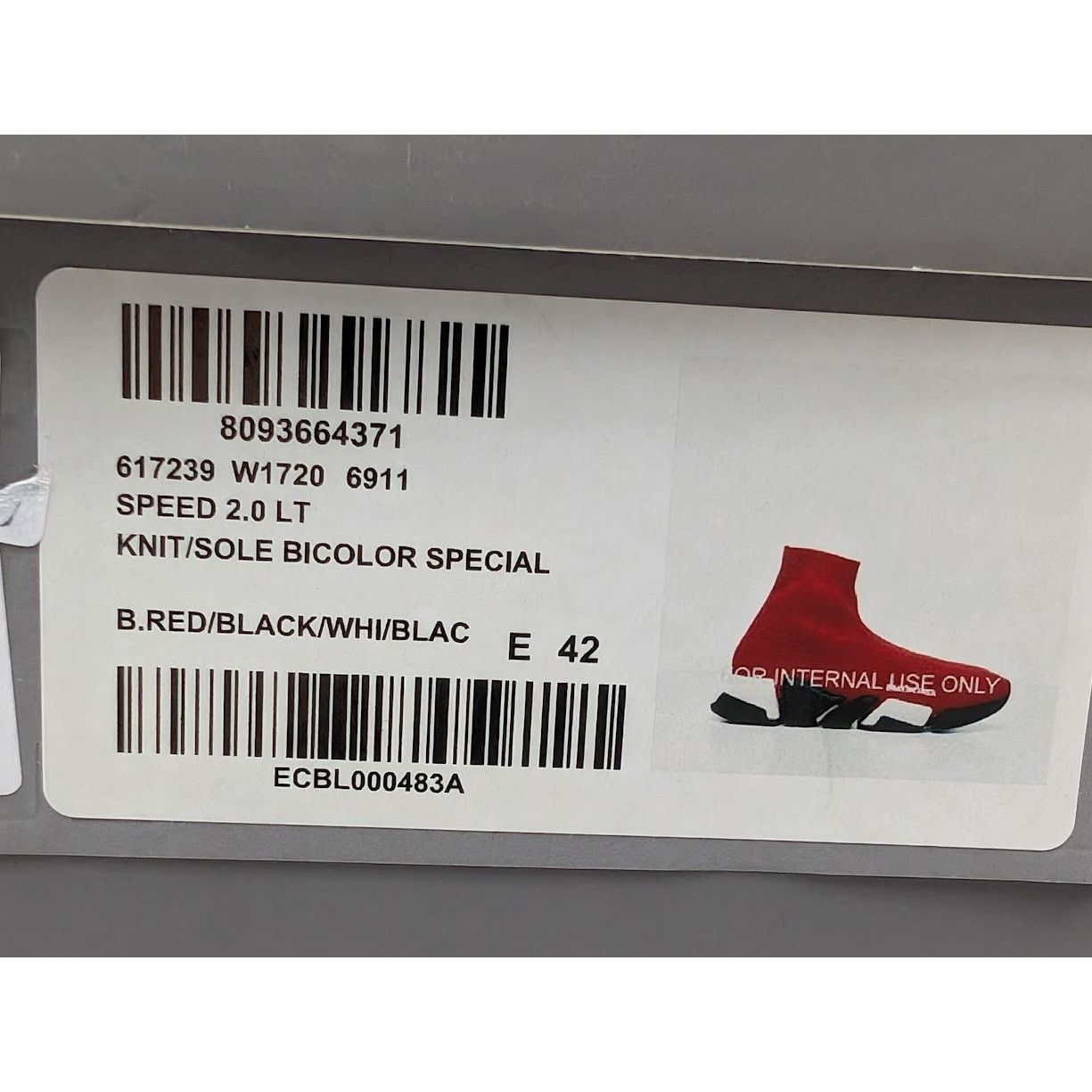 Balenciaga o1rshd1 Speed 2.0 Low-Top Sneakers in Red/Black/White Size US 9 / EU 42 - 23 Thumbnail