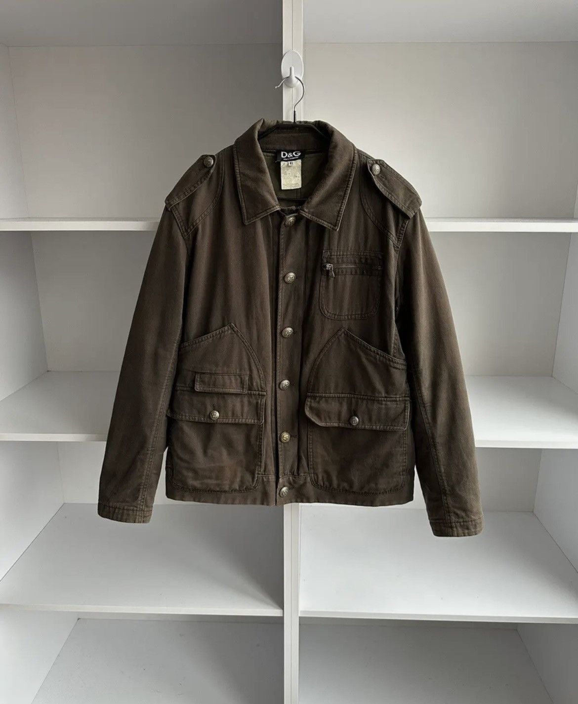 Dolce & Gabbana Vintage Dolce&Gabbana Archival Military Cargo Khaki Jacket Size US L / EU 52-54 / 3 - 1 Thumbnail