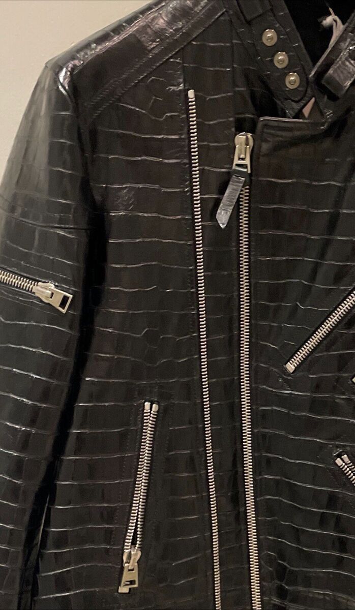 Tom Ford 📍10K VALUE📍Crocodile Print Leather Biker Fight Jacket Size US M / EU 48-50 / 2 - 4 Thumbnail