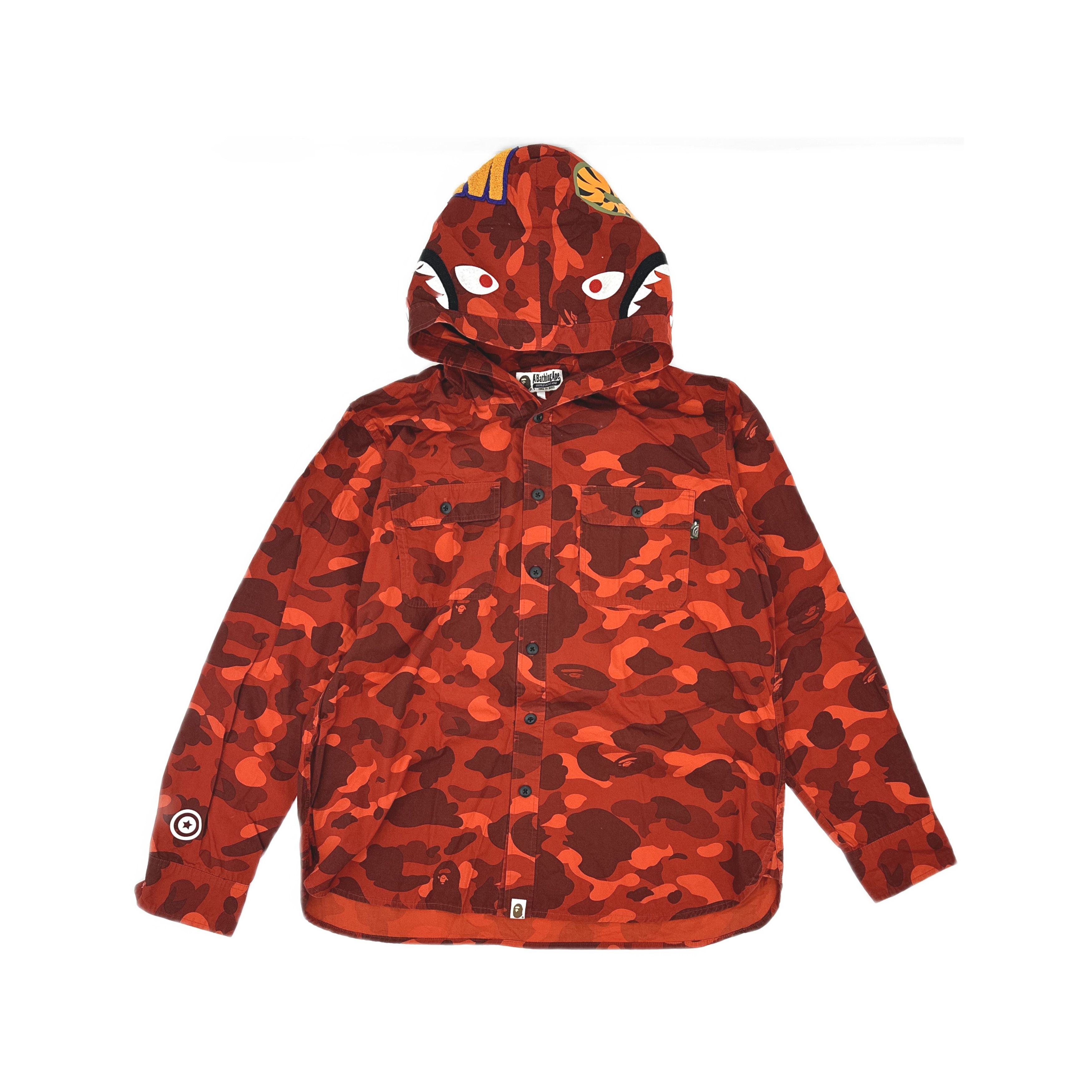 Bape A BATHING APE Red Camo Graphic Hooded Jacket Size XXL Size US XXL / EU 58 / 5 - 1 Thumbnail