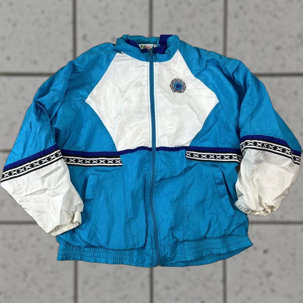 Vintage VINTAGE Bold Spirit Jacket Windbreaker 80s Women M Blue White Purple Size M / US 6-8 / IT 42-44 - 1 Thumbnail