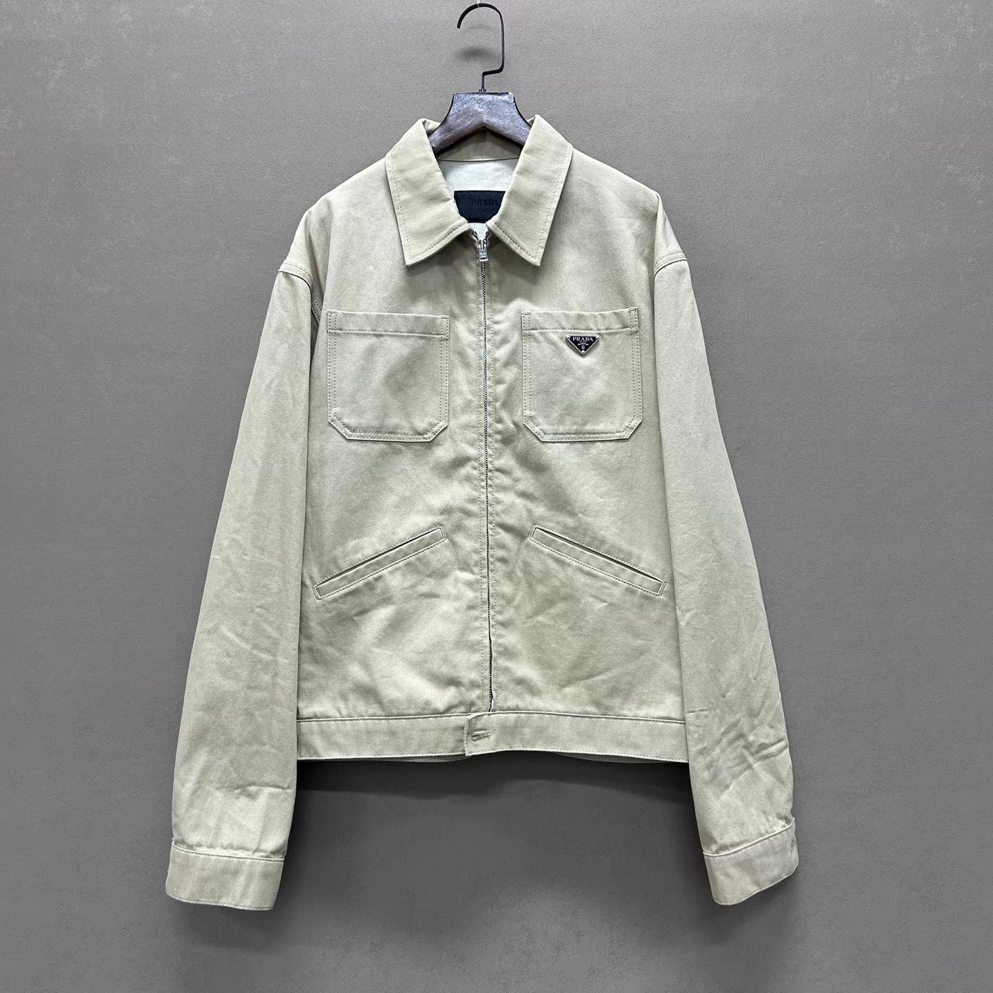 ご*ん様 PRADA archive 97AW-99AW tailored ja Prada men's denim logo zip-up jacket M 99 new