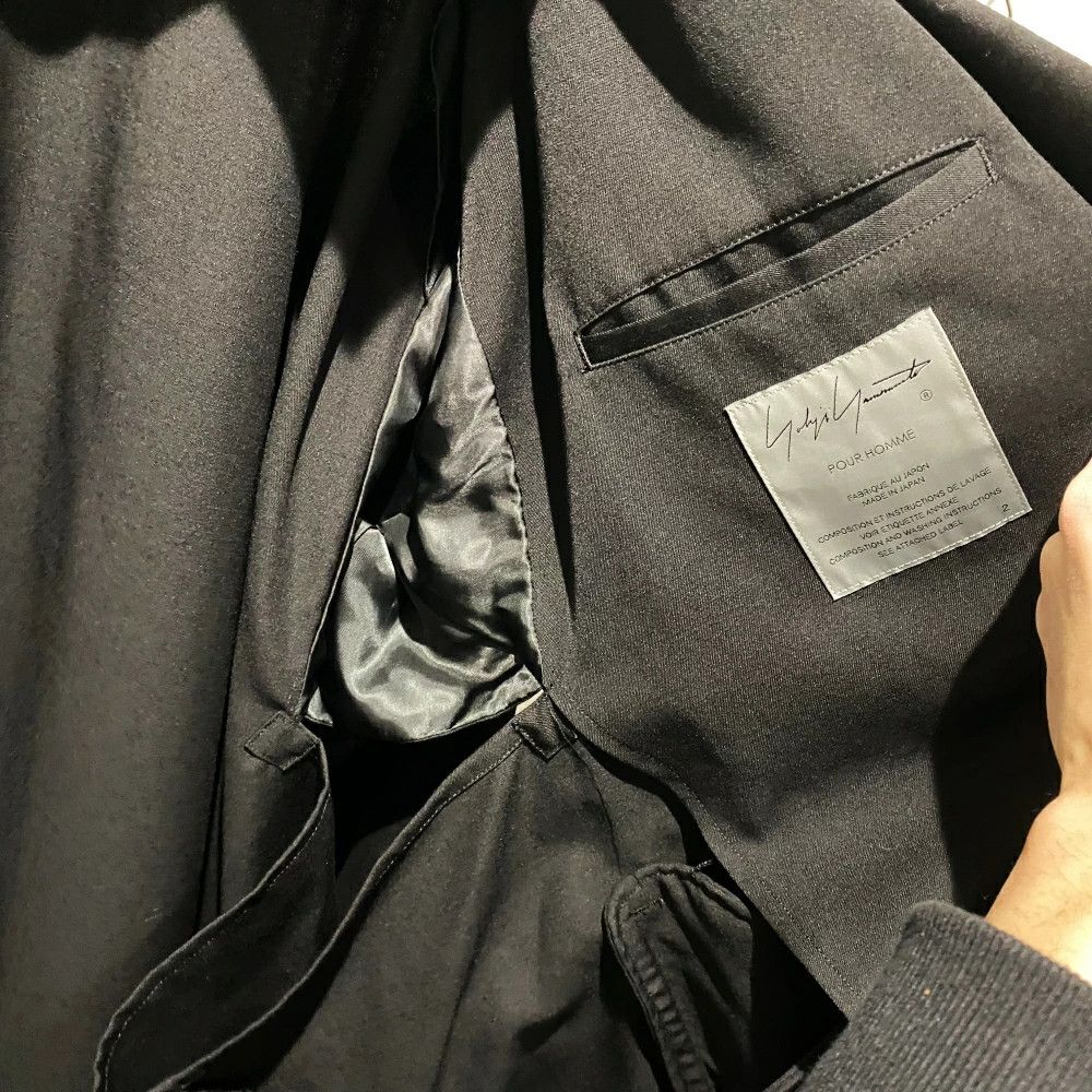 Yohji Yamamoto POUR HOMME WOOL GABARDINE SMOOTH COAT HJ-C07-100 Size US M / EU 48-50 / 2 - 6 Thumbnail