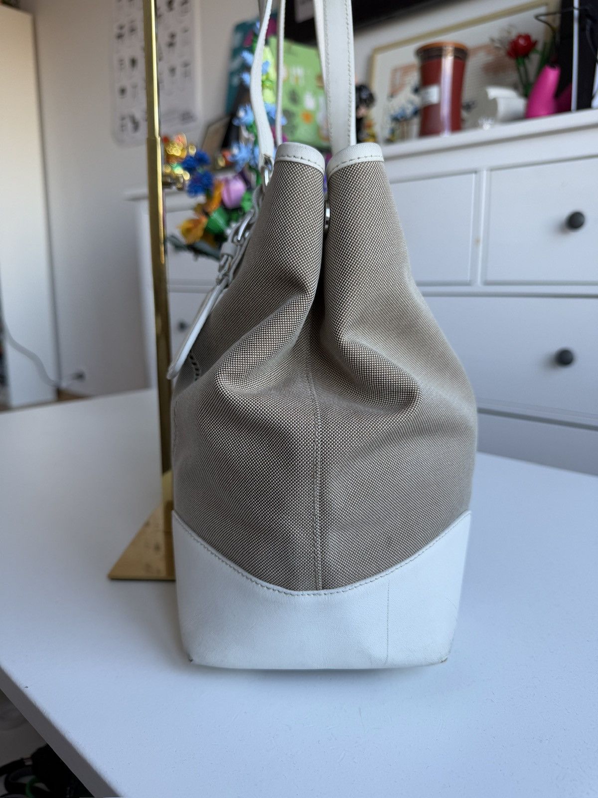 Designer × Prada Prada Jacquard logo canvas tote / shoulder bag designer y2k Size ONE SIZE - 7 Thumbnail