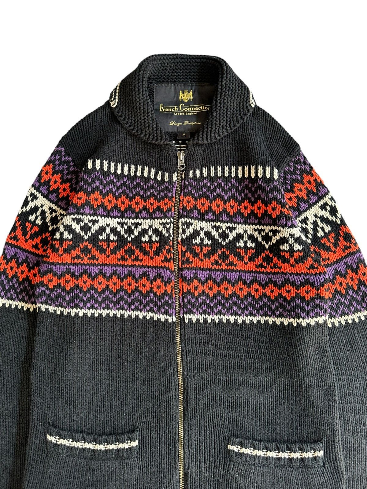 Rare FCUK wool knitted zipper sweater