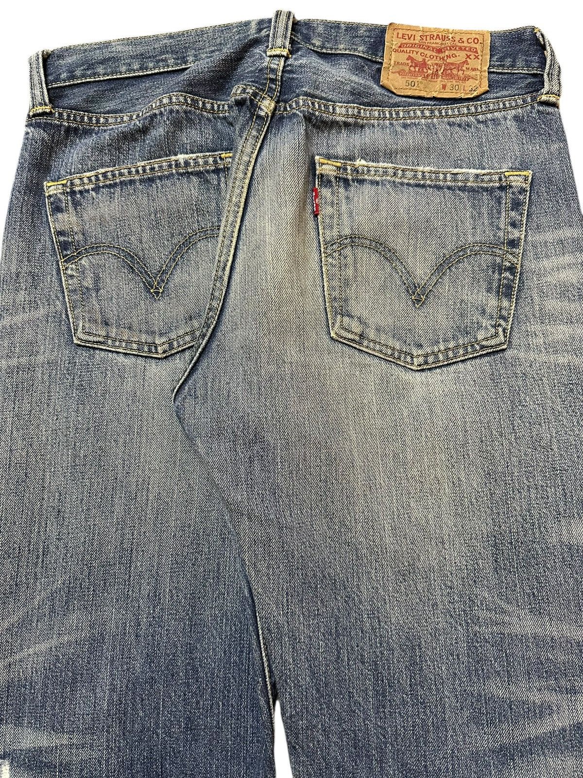 Levi's Vintage Levis 501 Blue Faded Wash Distressed Style Jeans Size US 30 / EU 46 - 6 Thumbnail