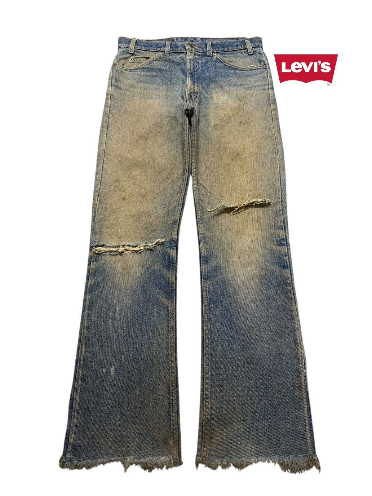 Levi's Vintage 80s Levis 517 Mud Wash Distressed Wide Leg Bootcut | Grailed