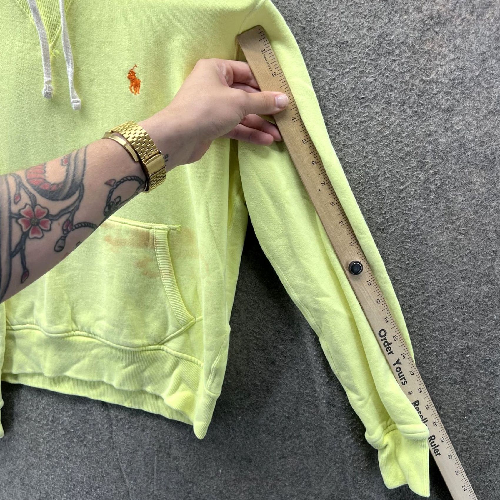 Polo Ralph Lauren Polo Ralph Lauren Hoodie Womens Small Yellow Fleece Pullover Sweatshirt Pony Logo Kangaroo Pocket Size S / US 4 / IT 40 - 6 Thumbnail