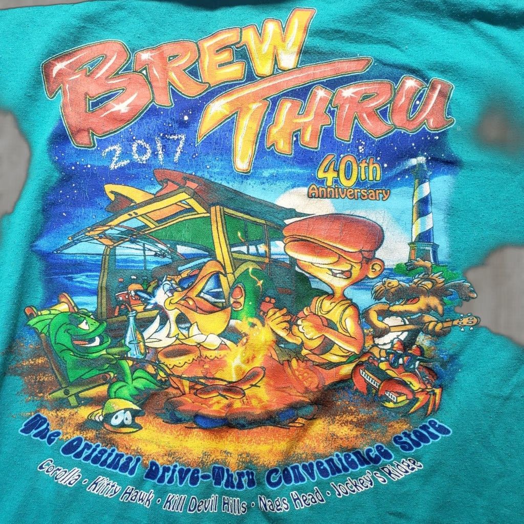 Gildan Brew Thru 40th Anniversary Shirt - Beach Classic Blue Adult Small Men’s S Limited Edition 2017 Gildan T-Shirt Size US S / EU 44-46 / 1 - 1 Thumbnail