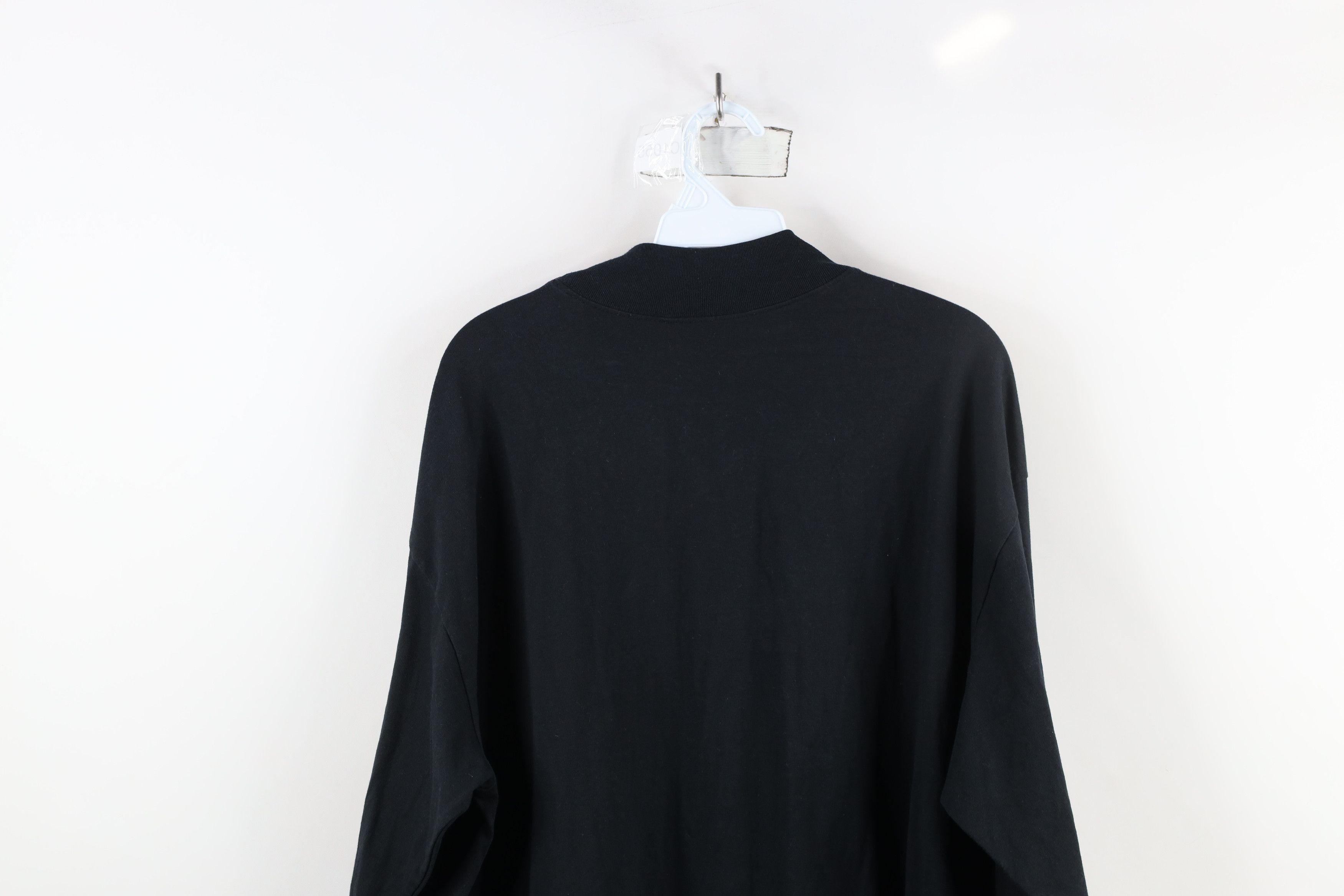 Vintage Vintage 90s Streetwear Mock Neck Long Sleeve T-Shirt Black Size US L / EU 52-54 / 3 - 10 Thumbnail