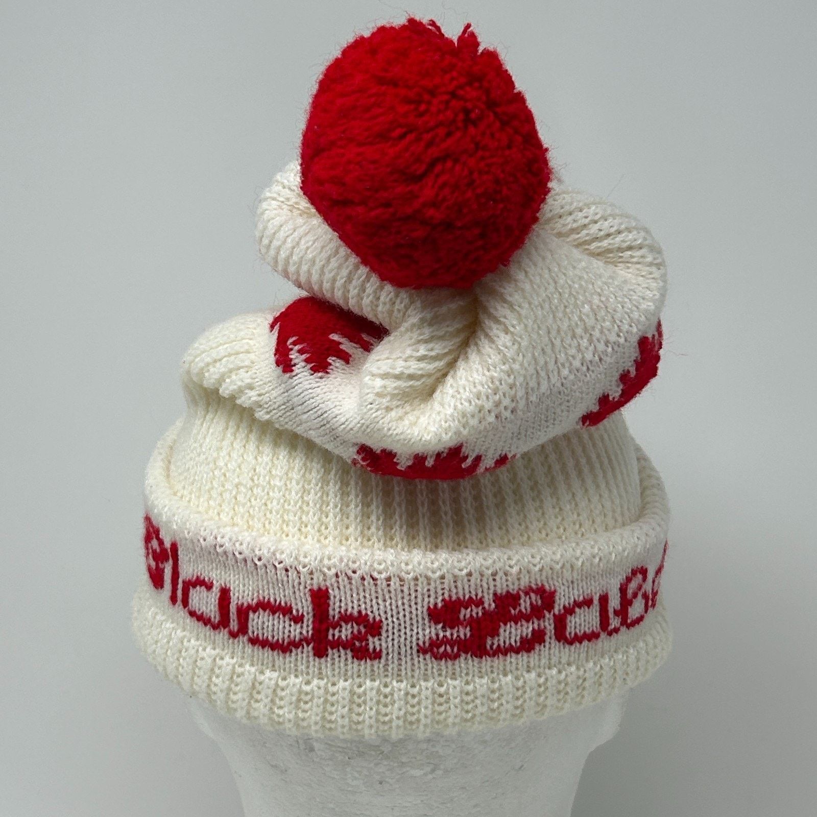 Vintage Vintage Carling Black Label Beer Cuffed Pom Pom Beanie Toque Size ONE SIZE - 5 Thumbnail