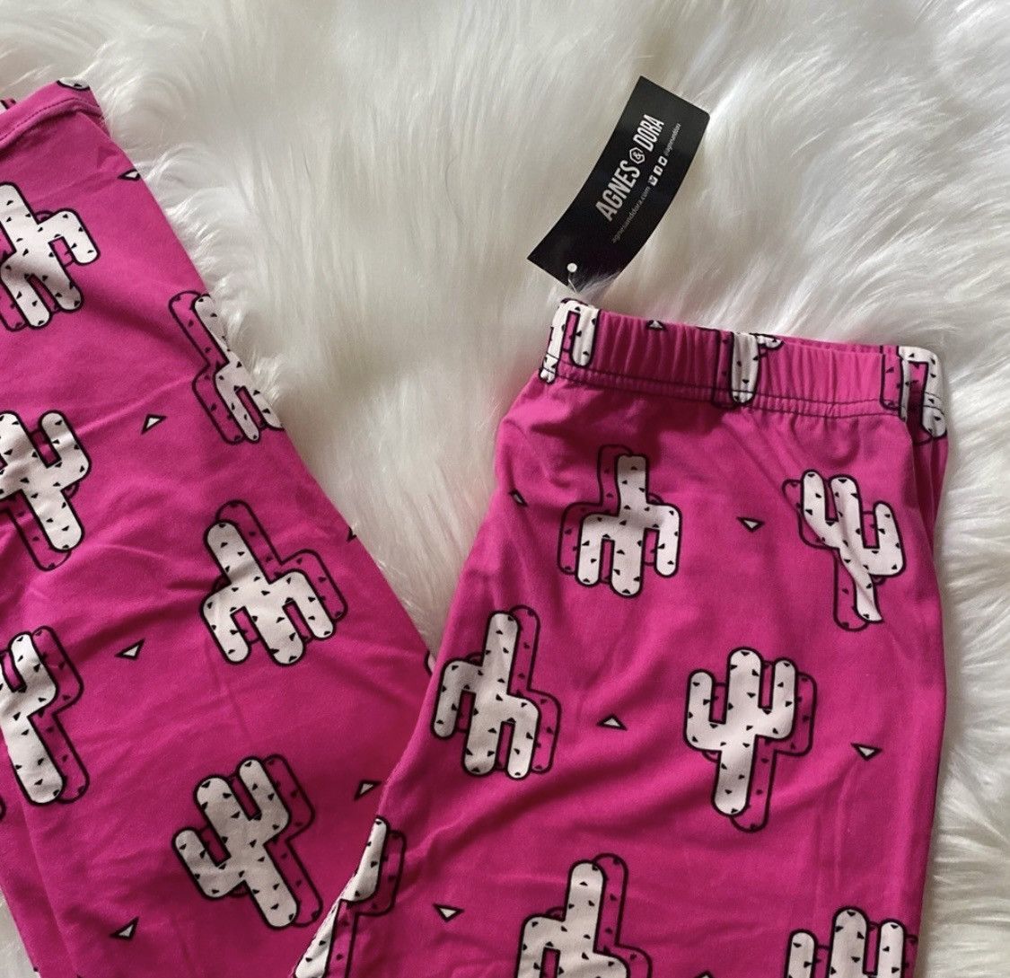 Other AGNES & DORA HOT PINK CACTUS LEGGINGS SIZE S/M Size 26" / US 2 / IT 38 - 2 Thumbnail