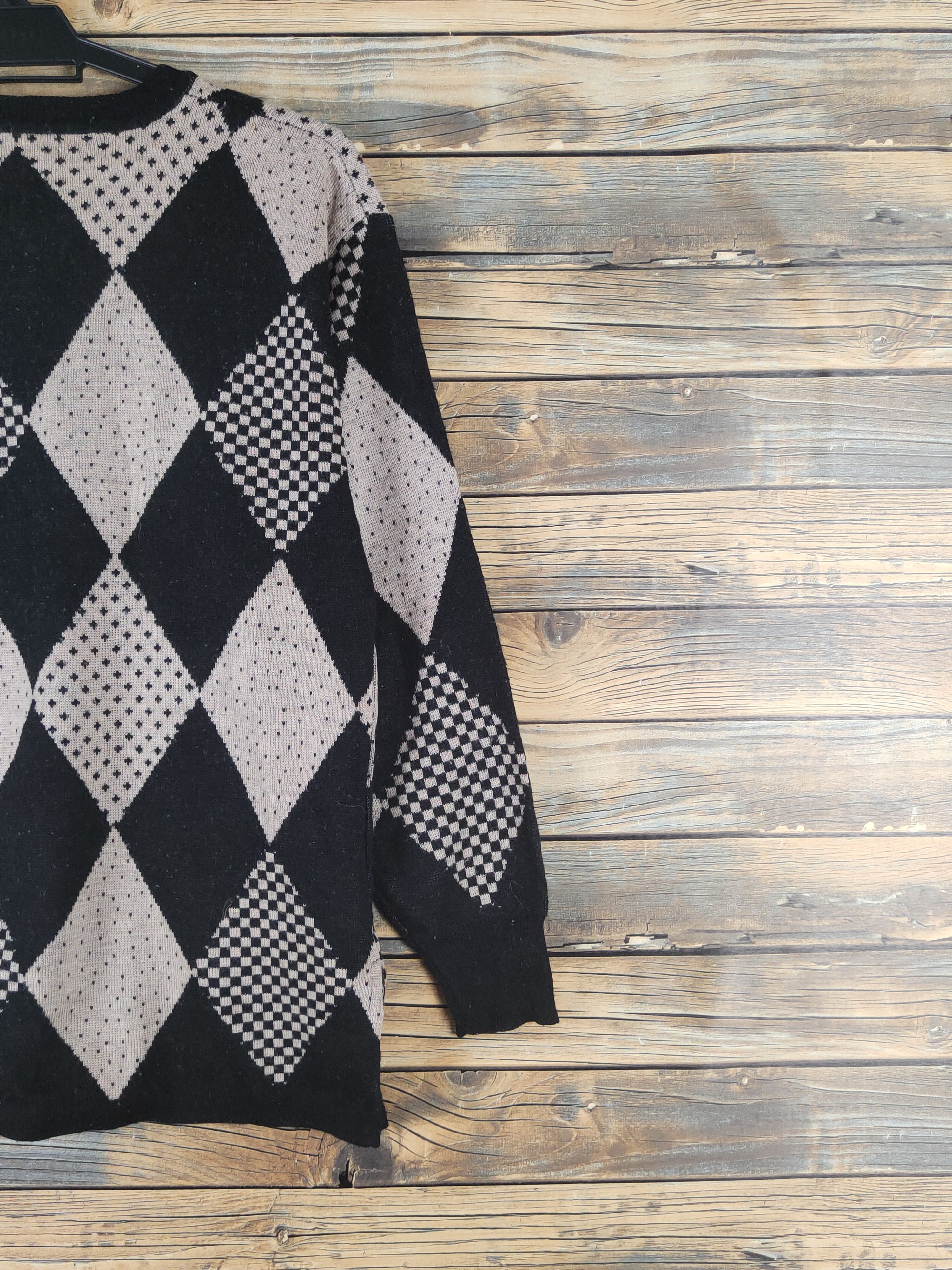 Homespun Knitwear Polhlene Black Brown Knitwear Long Sleeve T-shirts #W1530 Size M / US 6-8 / IT 42-44 - 9 Thumbnail