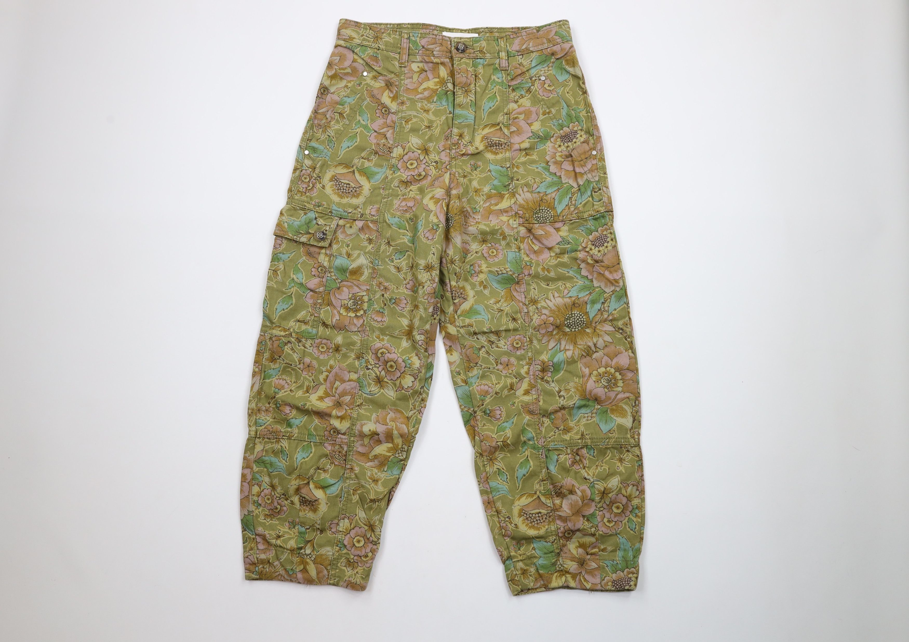 Anthropologie × Vintage Anthropologie All Over Print Cropped Balloon Cargo Pants Size 27" / US 4 / IT 40 - 1 Thumbnail